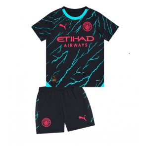 Manchester City Replika Babytøj Tredje sæt Børn 2023-24 Kortærmet (+ Korte bukser)